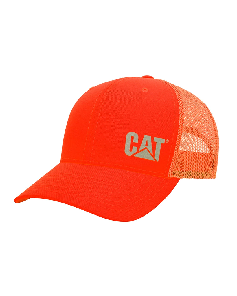 Cat workwear richardson 112 hivis trucker hat hivis orange front