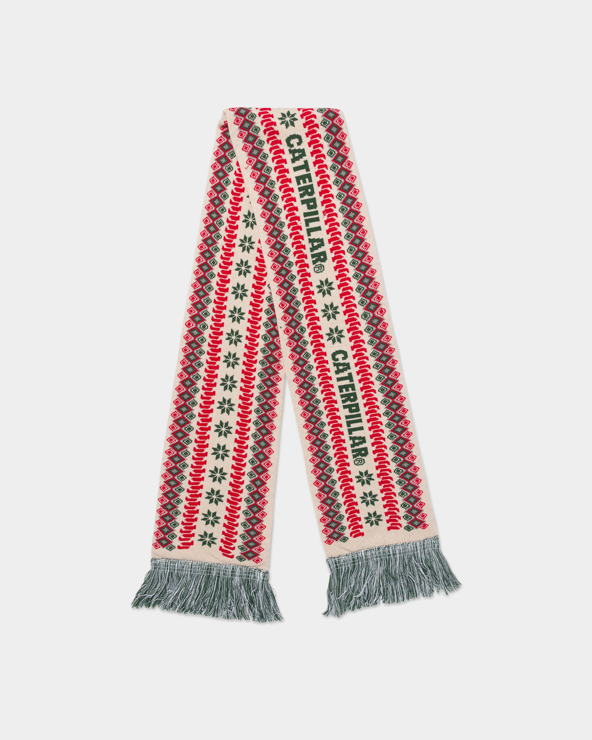 cat workwear snowdozer holiday scarf vanilla