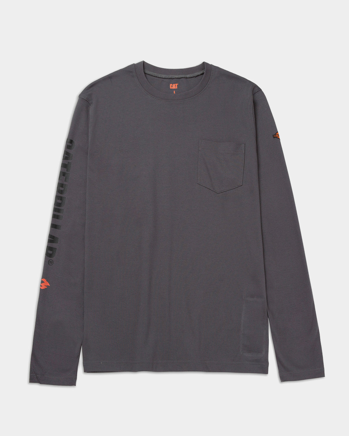 Cat Workwear Men's FR AR Banner Long Sleeve T-Shirt Magnet Front