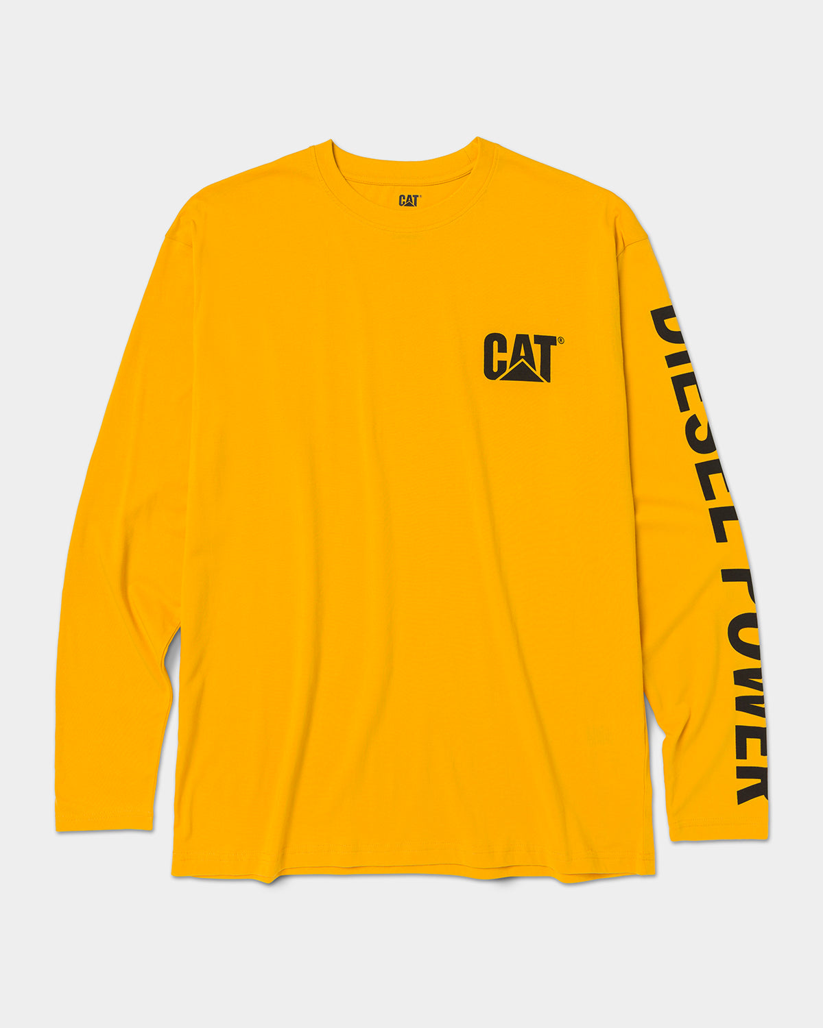CAT Workwear Men's Diesel Power Long Sleeve T-Shirt Yellow Front
