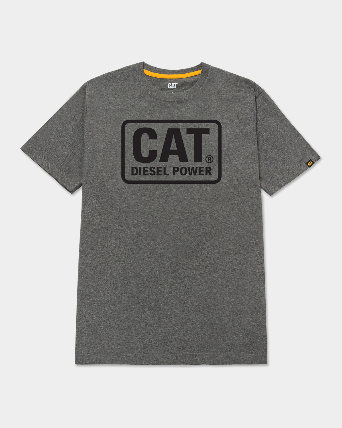 CAT Workwear Men's Diesel Power Short Sleeve T-Shirt Dark Heather Grey Front