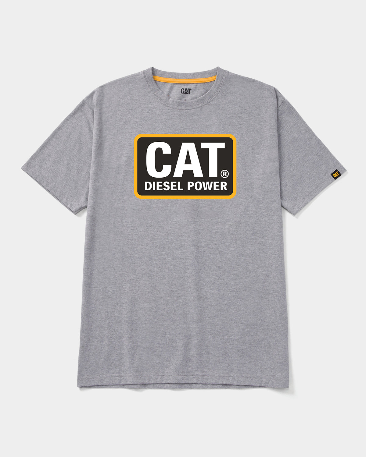 CAT Workwear Men's Diesel Power Short Sleeve T-Shirt Heather Grey Front