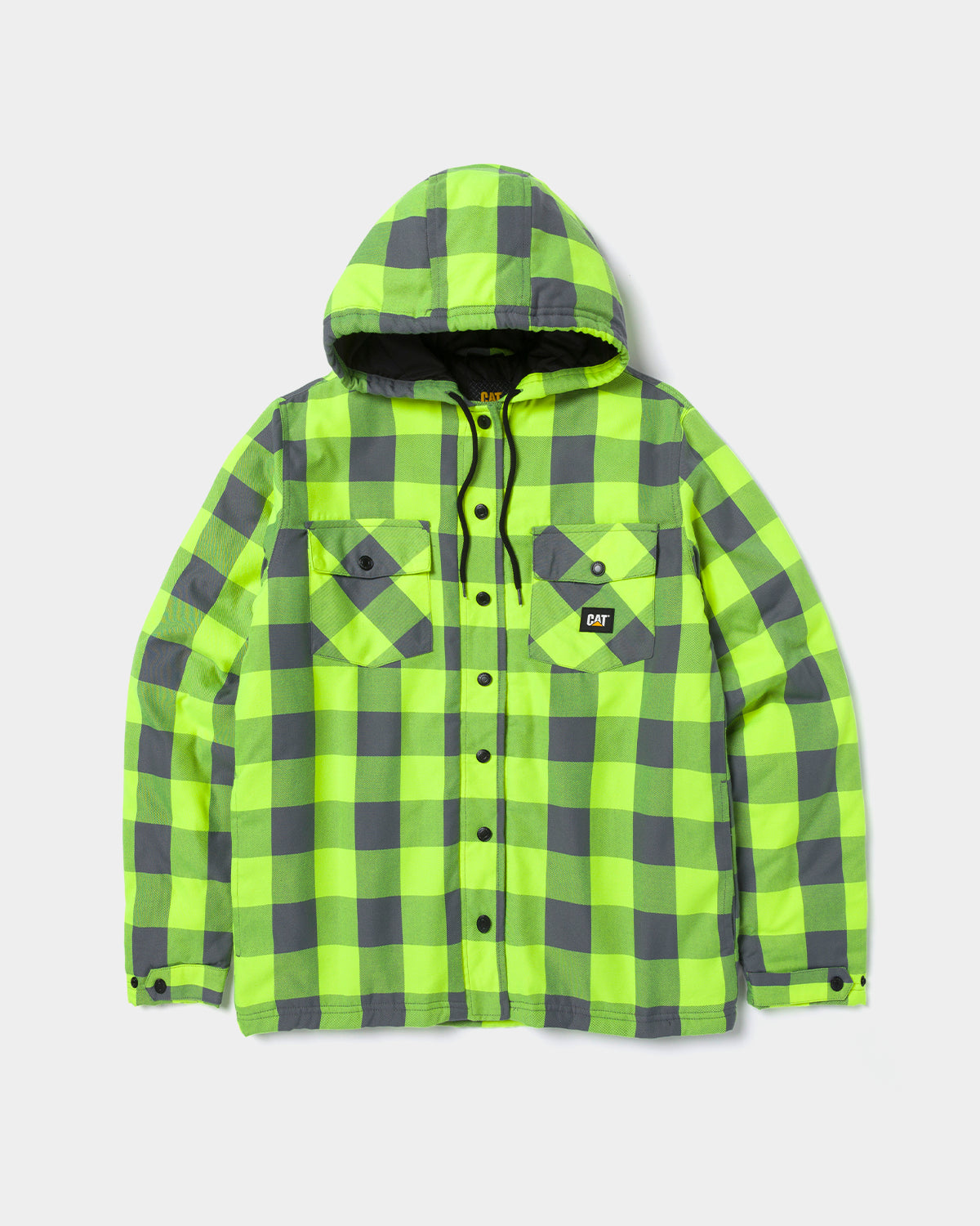 MEN'S EV HOODED FLANNEL SHIRT JACKET | CAT® WORKWEAR – Caterpillar