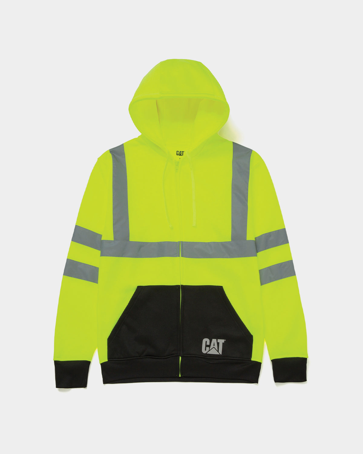 Men's Hi-Vis Full Zip Colorblock Hoodie Hi-Vis Yellow,color:Hi-Vis Yellow