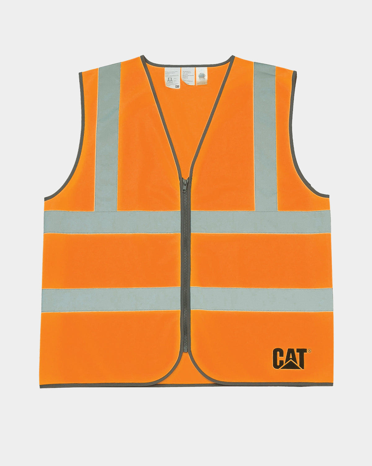 Cat Workwear Men's Hi-Vis Zip Safety Vest HiVis Orange Front