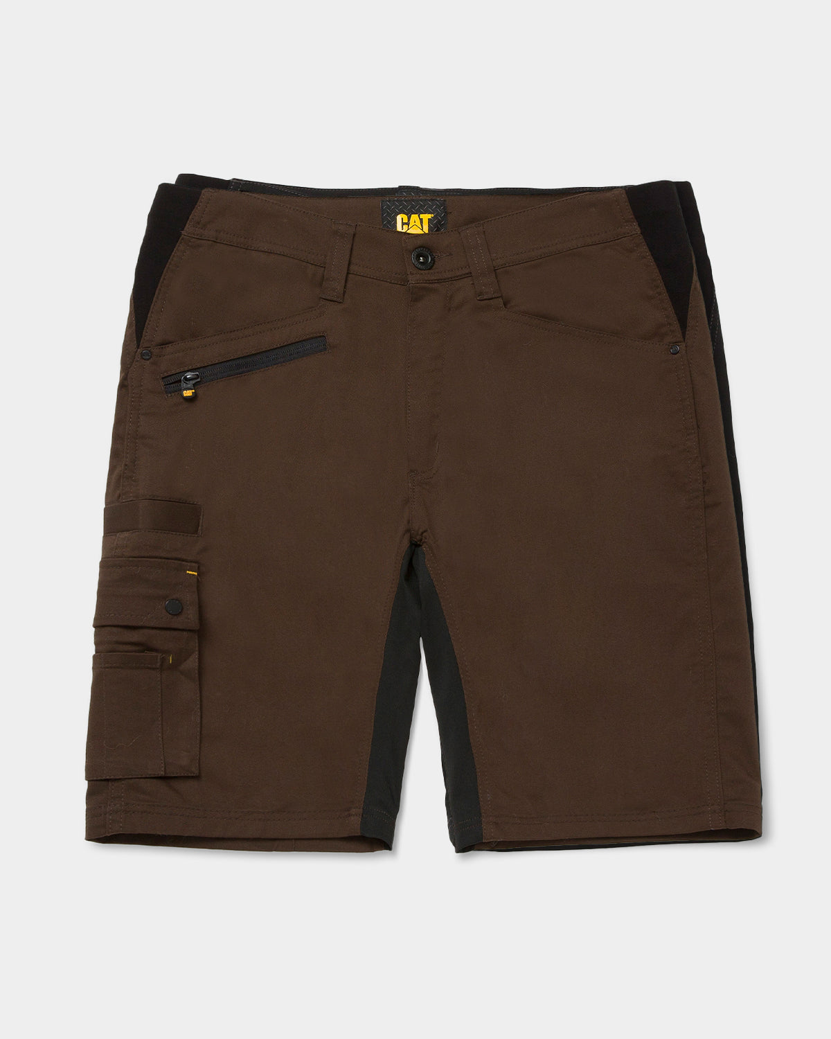 Cat Workwear Men's Operator Flex Work Shorts Dark Earth Front,color:Dark Earth