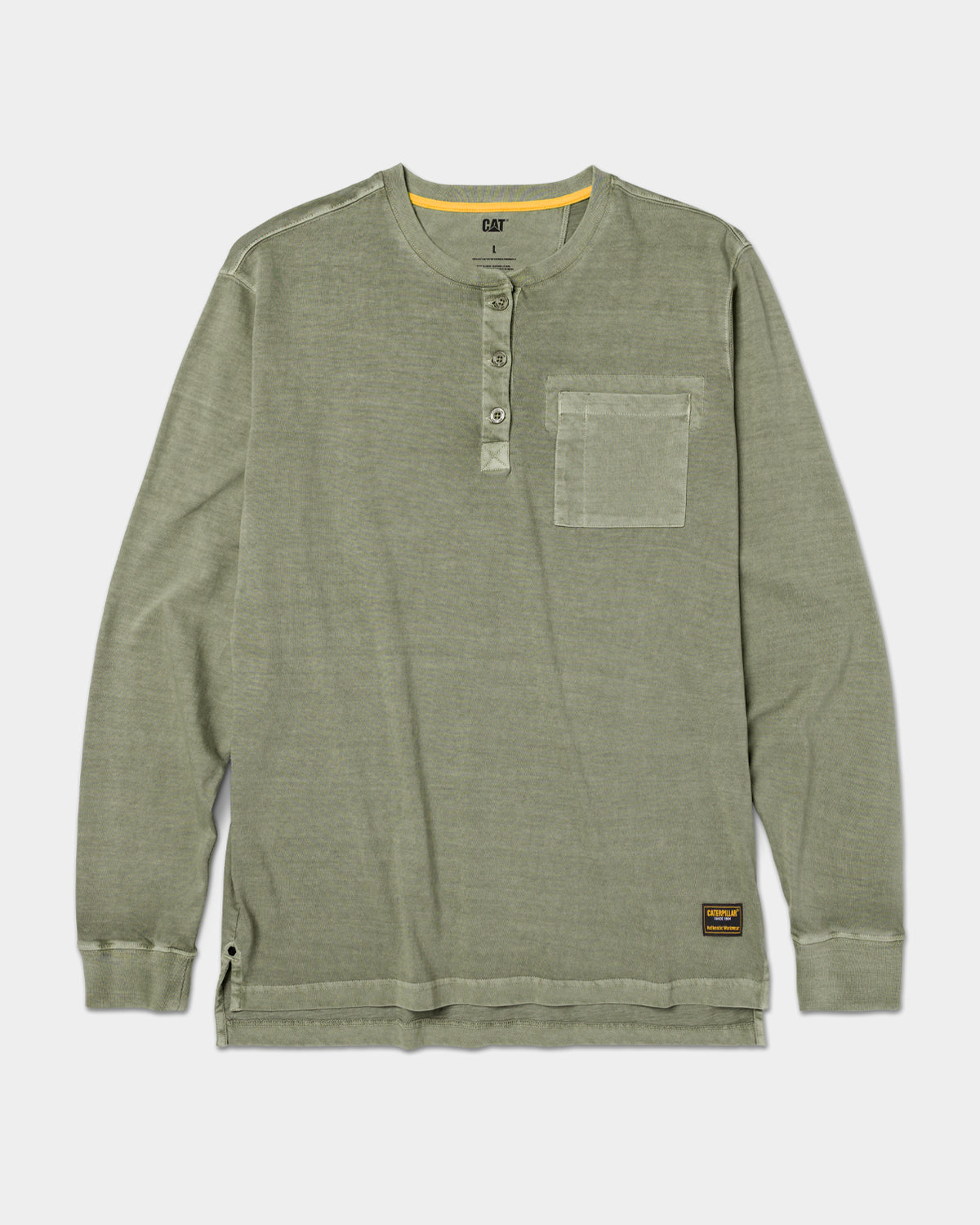 Men's Pigment Dyed Long Sleeve Henley | CAT® WORKWEAR
