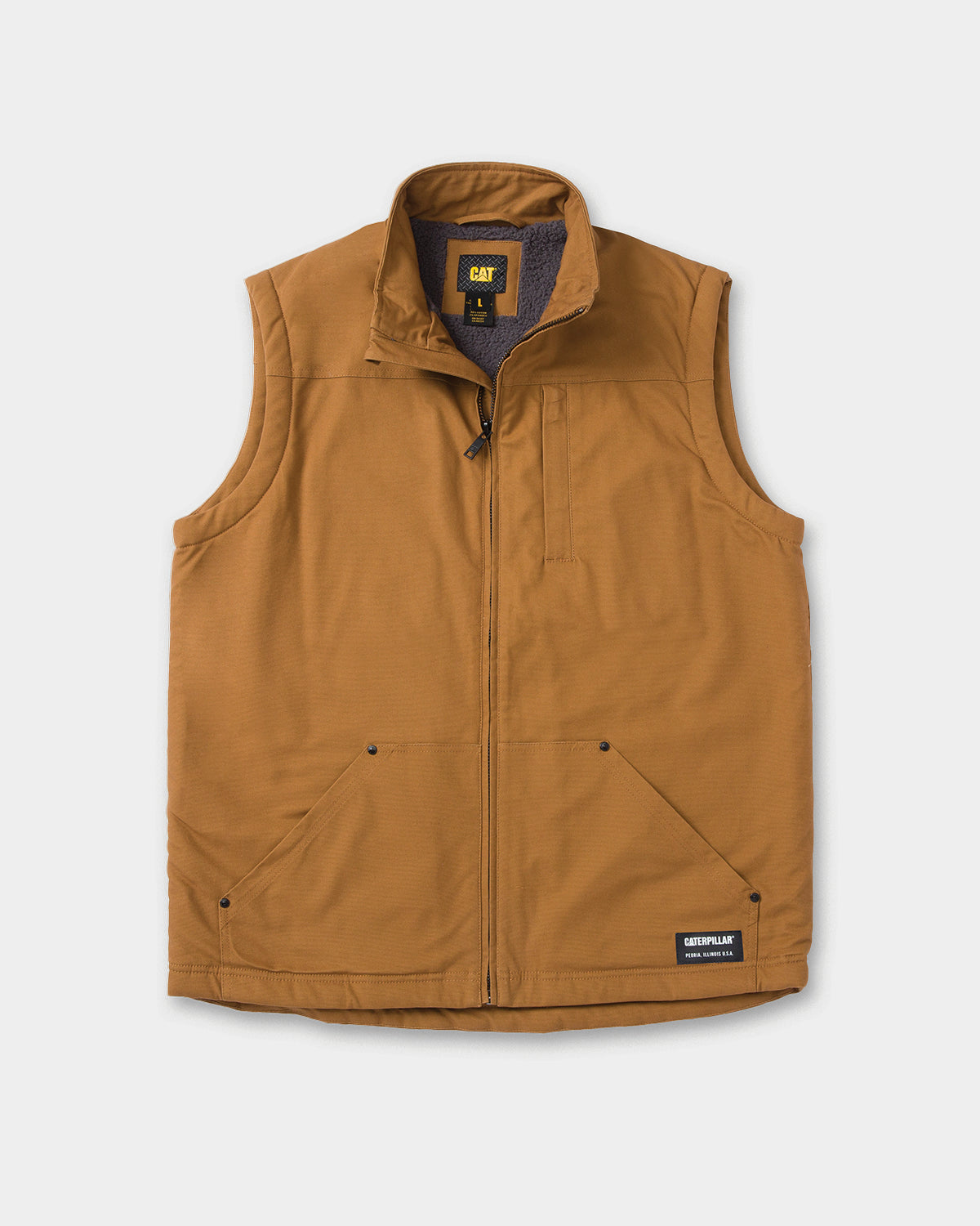 MEN'S SHERPA LINED VEST CAT® WORKWEAR – Caterpillar Workwear