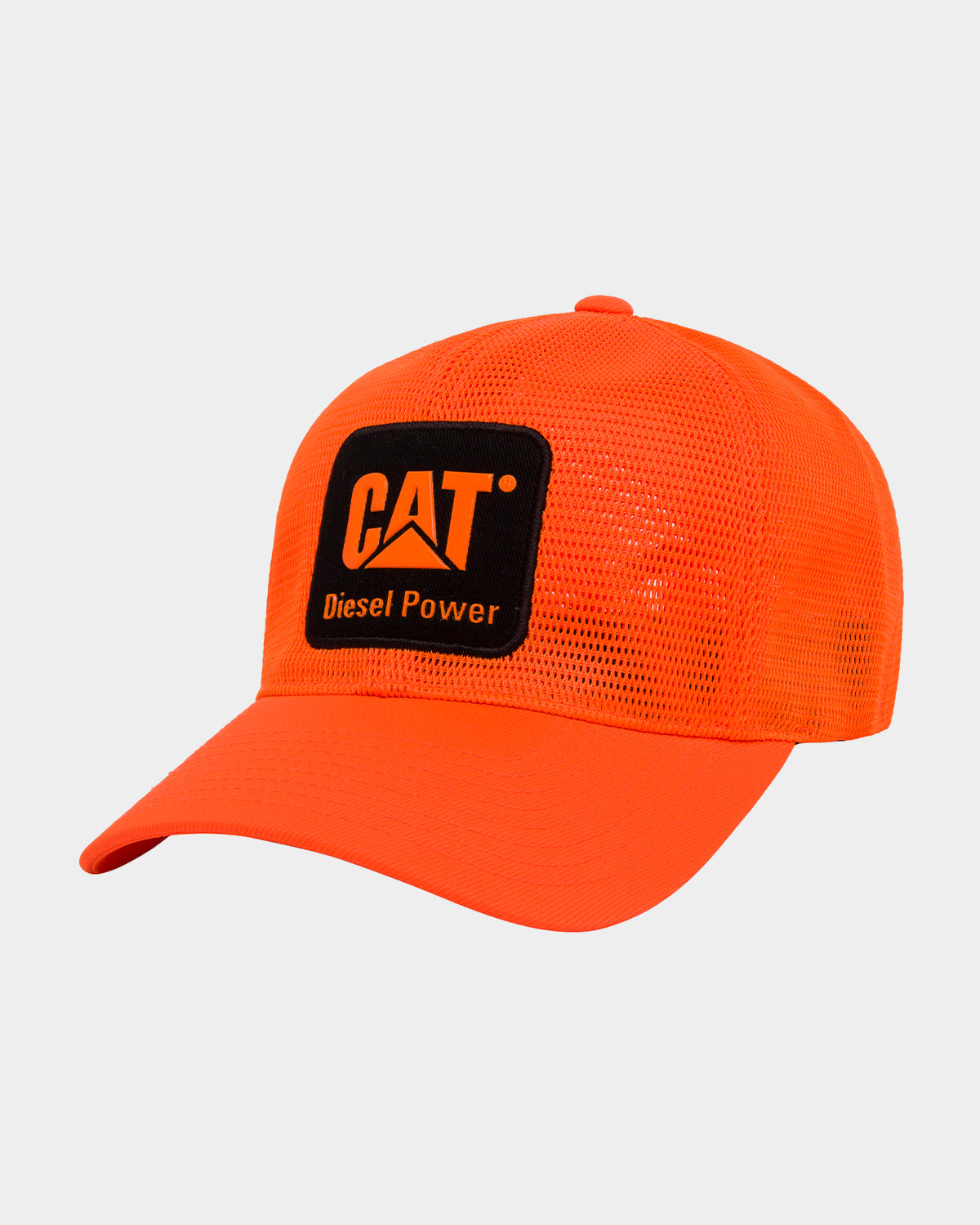 Cat workwear safety mesh flexfit 110 hat hi-vis orange front