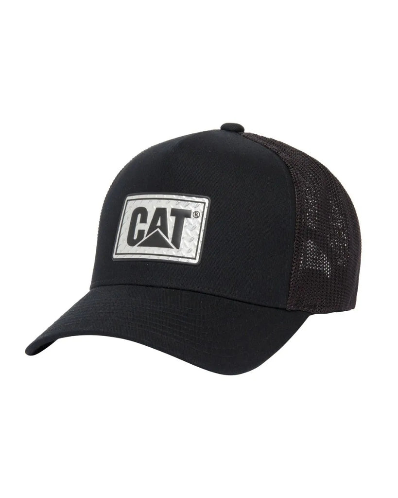 Caterpillar Workwear Unisex Cat Diamond Plate Hat Black Front