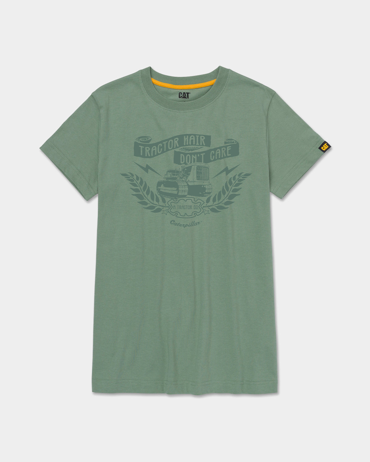 CAT Workwear Women's Tractor Graphic T-Shirt Iceberg Green Front