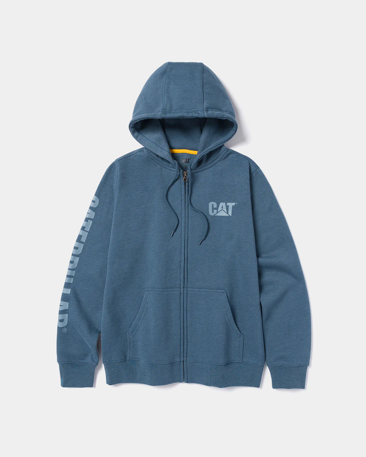 Cat workwear women's trademark banner full zip hoodie orion blue heather front