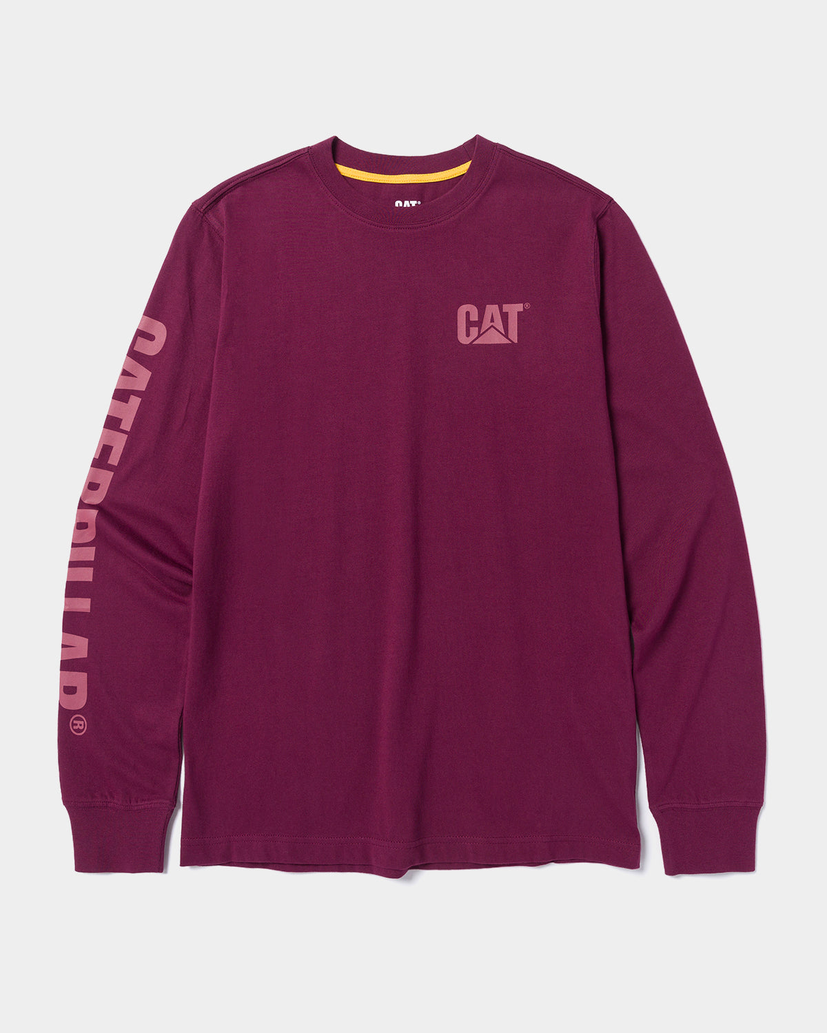 Cat workwear women's trademark banner long sleeve tee fig front