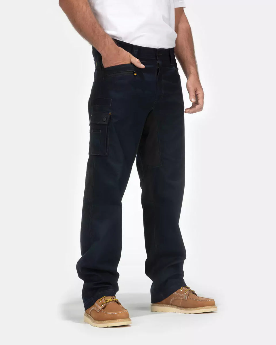Men's 30 in. x 32 in. Khaki Cotton/Polyester/Spandex Flex Work Pants with 6  Pockets