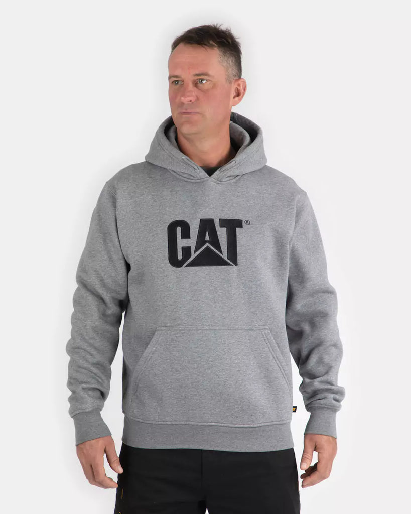 CAT Workwear Men's Trademark Hooded Sweatshirt Dark Heather Grey
