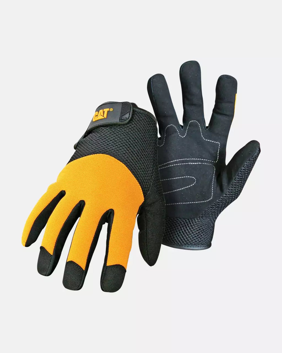 Cat Men's Palm Work Gloves Black/yellow Xl 2 Pk : Target