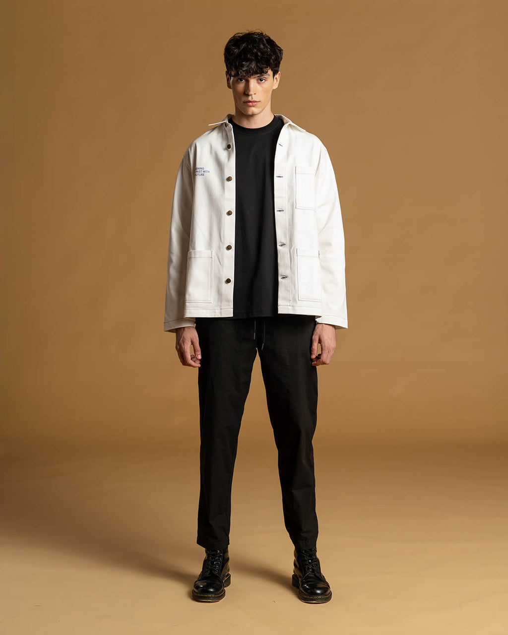 BULL DENIM OVERSHIRT WITH CONTRAST STITCH