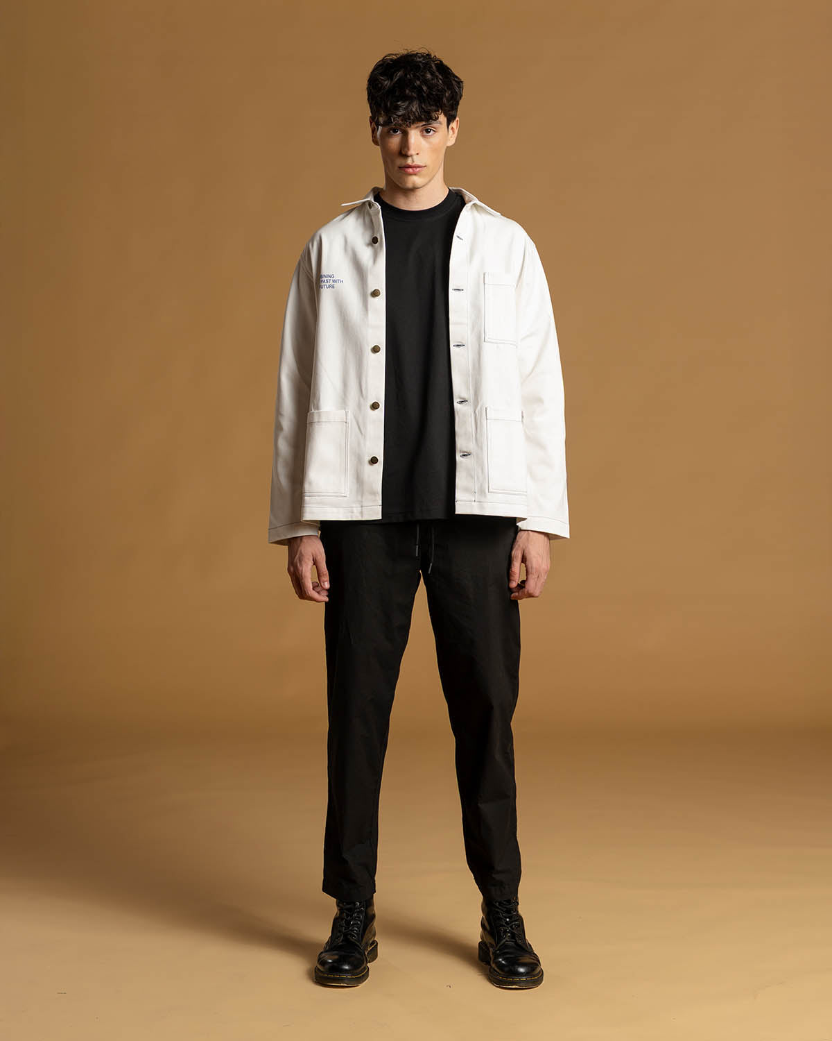 BULL DENIM OVERSHIRT WITH CONTRAST STITCH