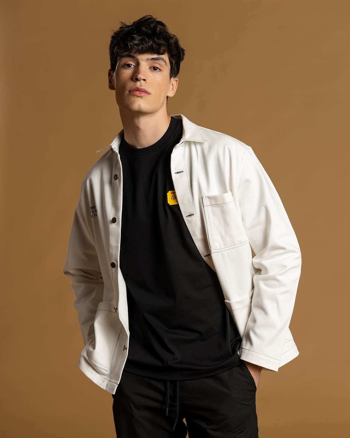 BULL DENIM OVERSHIRT WITH CONTRAST STITCH