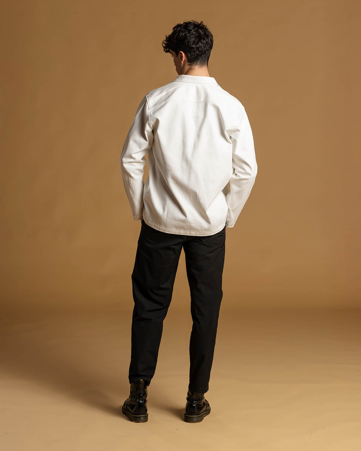 BULL DENIM OVERSHIRT WITH CONTRAST STITCH