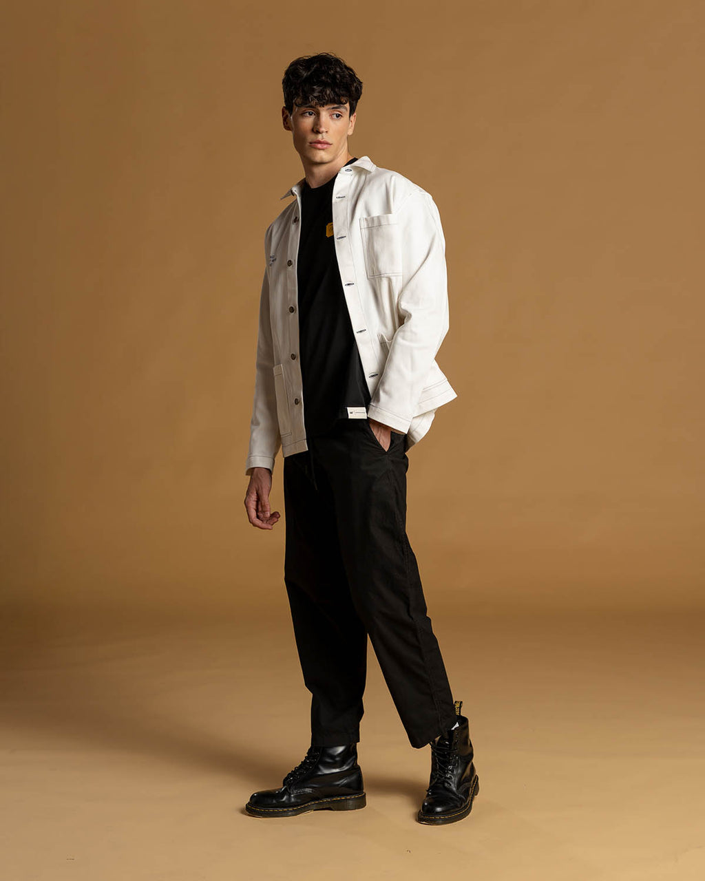 BULL DENIM OVERSHIRT WITH CONTRAST STITCH