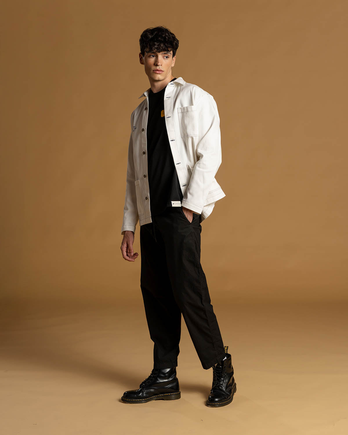 BULL DENIM OVERSHIRT WITH CONTRAST STITCH