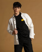 BULL DENIM OVERSHIRT WITH CONTRAST STITCH
