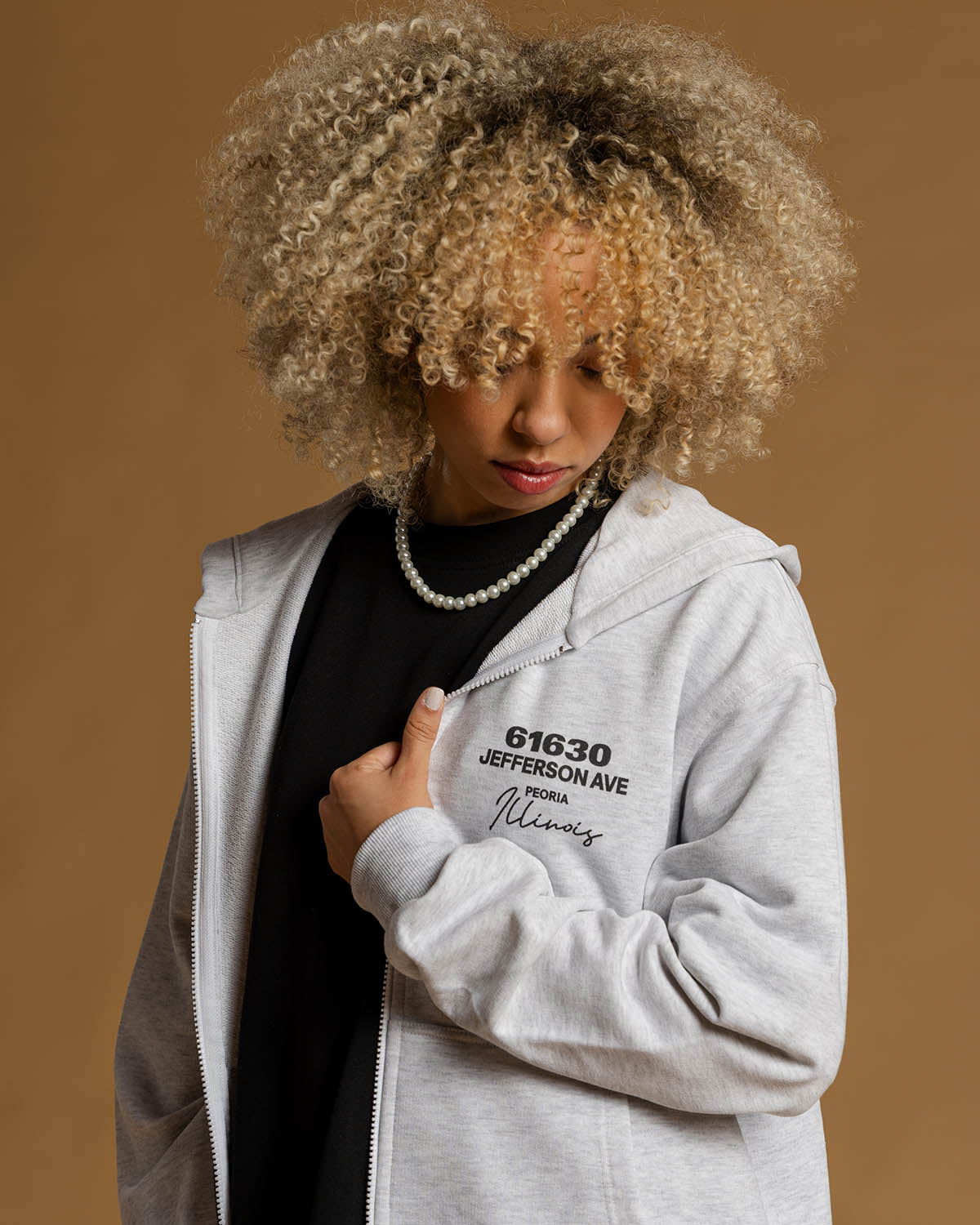 61630 JEFFERSON AVE FULL ZIP HOODIE FLEECE