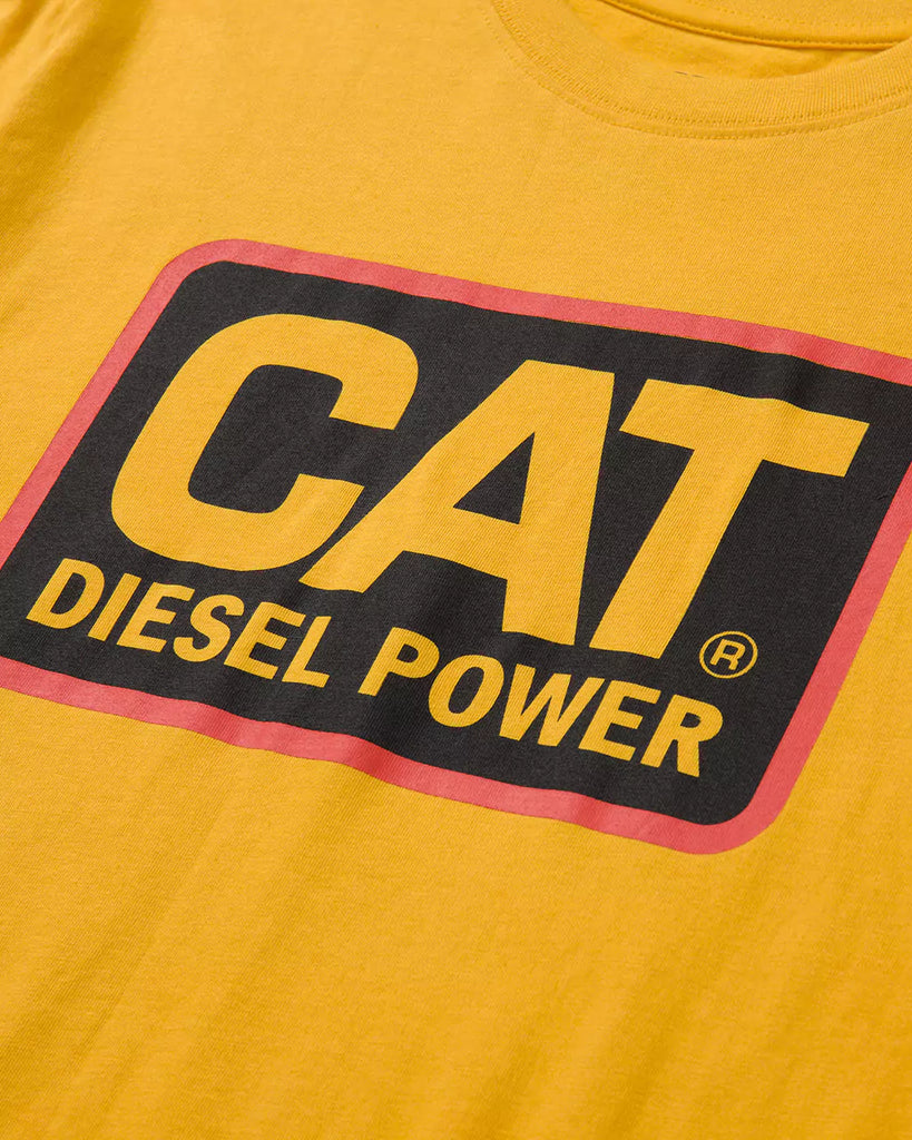 CAT WORKWEAR Men's CAT® Diesel Power T-Shirt Yellow Orange Logo