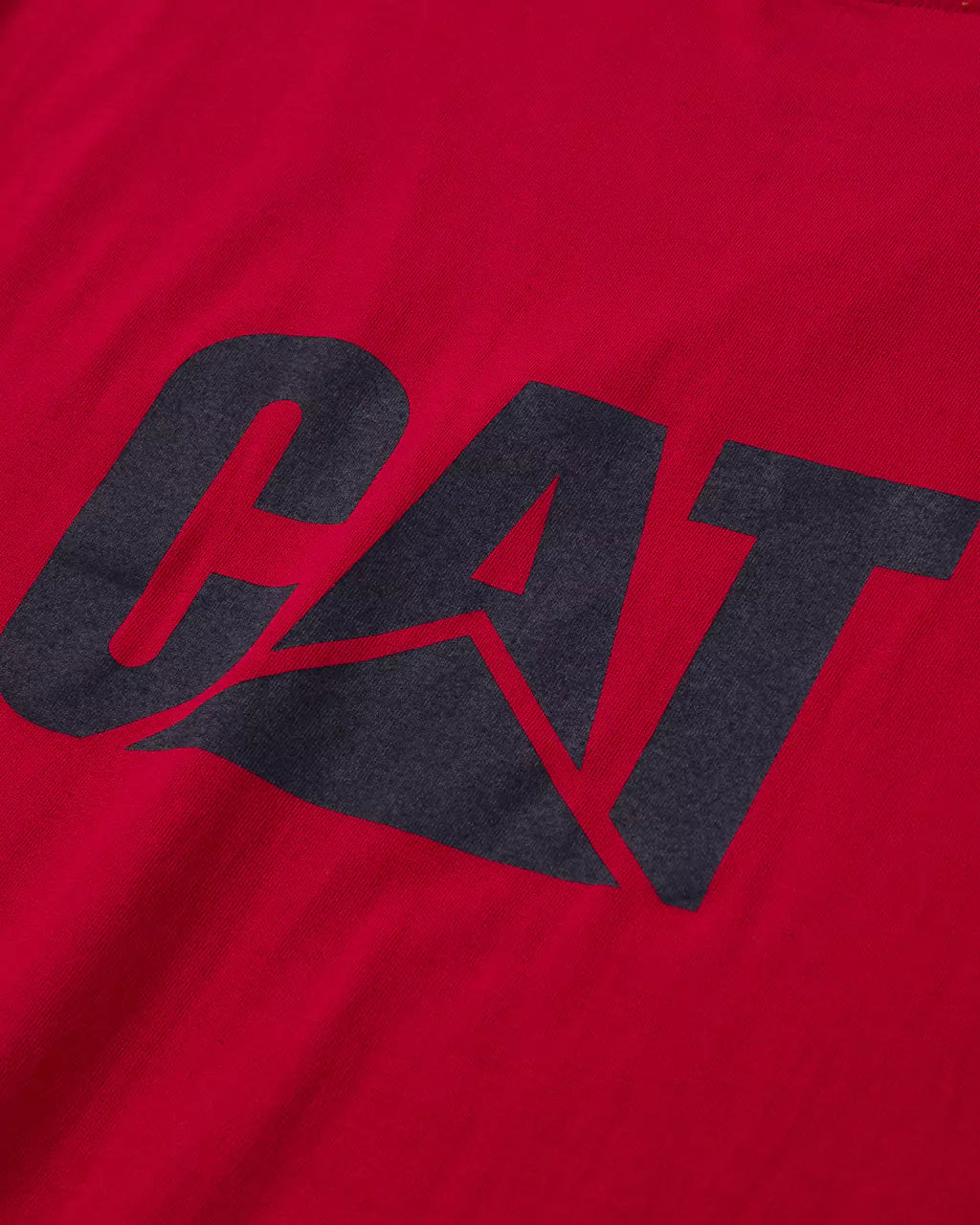 CAT Workwear Men's Trademark T-Shirt Hot Red Eclipse Back Logo