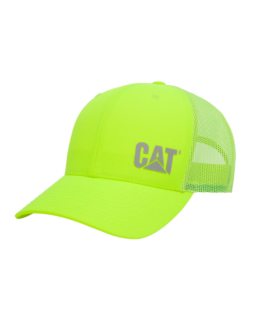 Cat workwear richardson 112 hivis trucker hat hivis yellow front