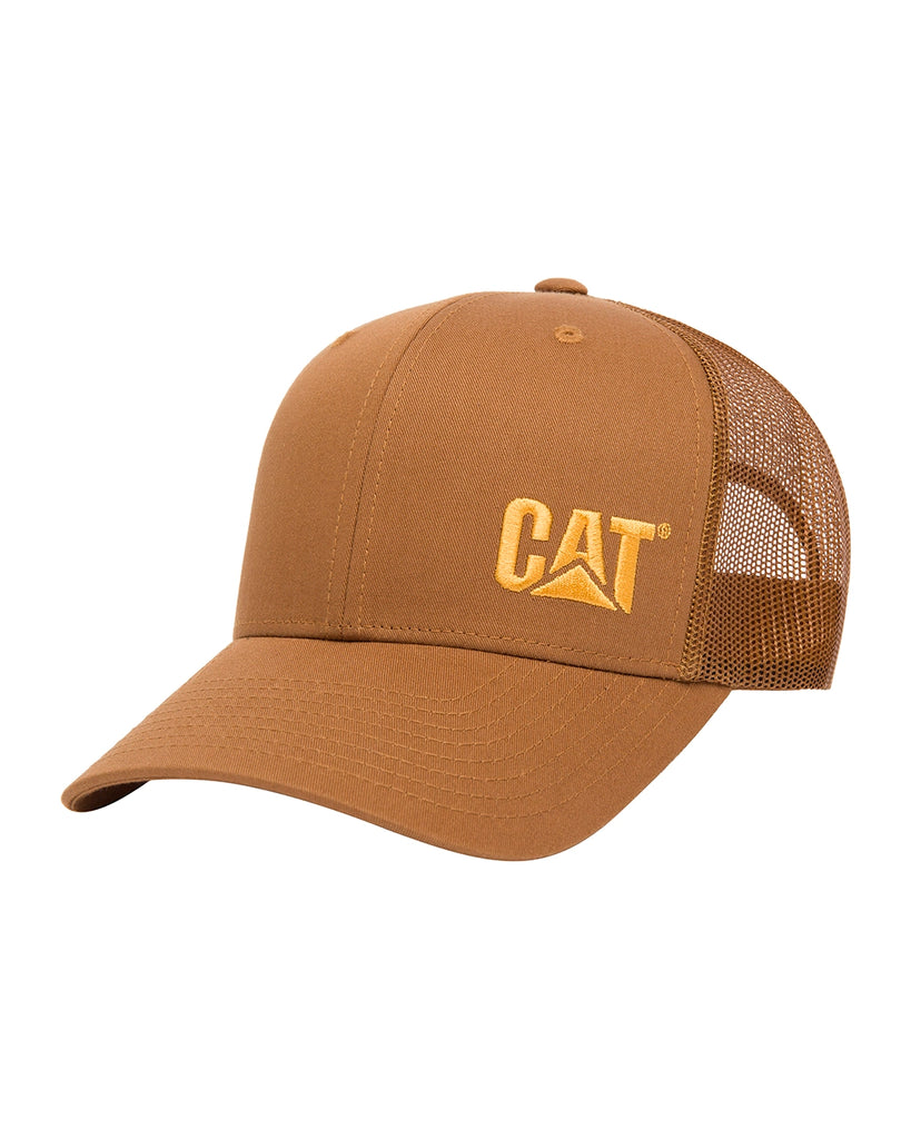 Cat workwear richardson 112 trucker hat bronze yellow front