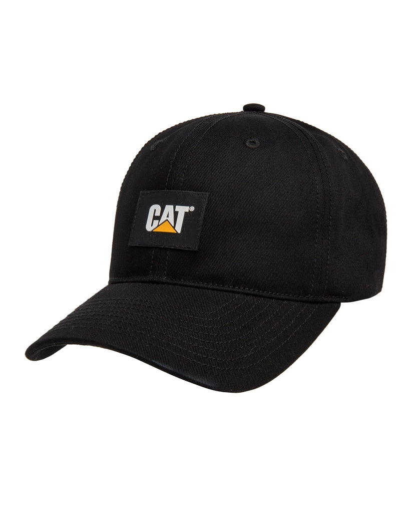 CAT Workwear Unisex Logo Label Unstructured Cap Black Front