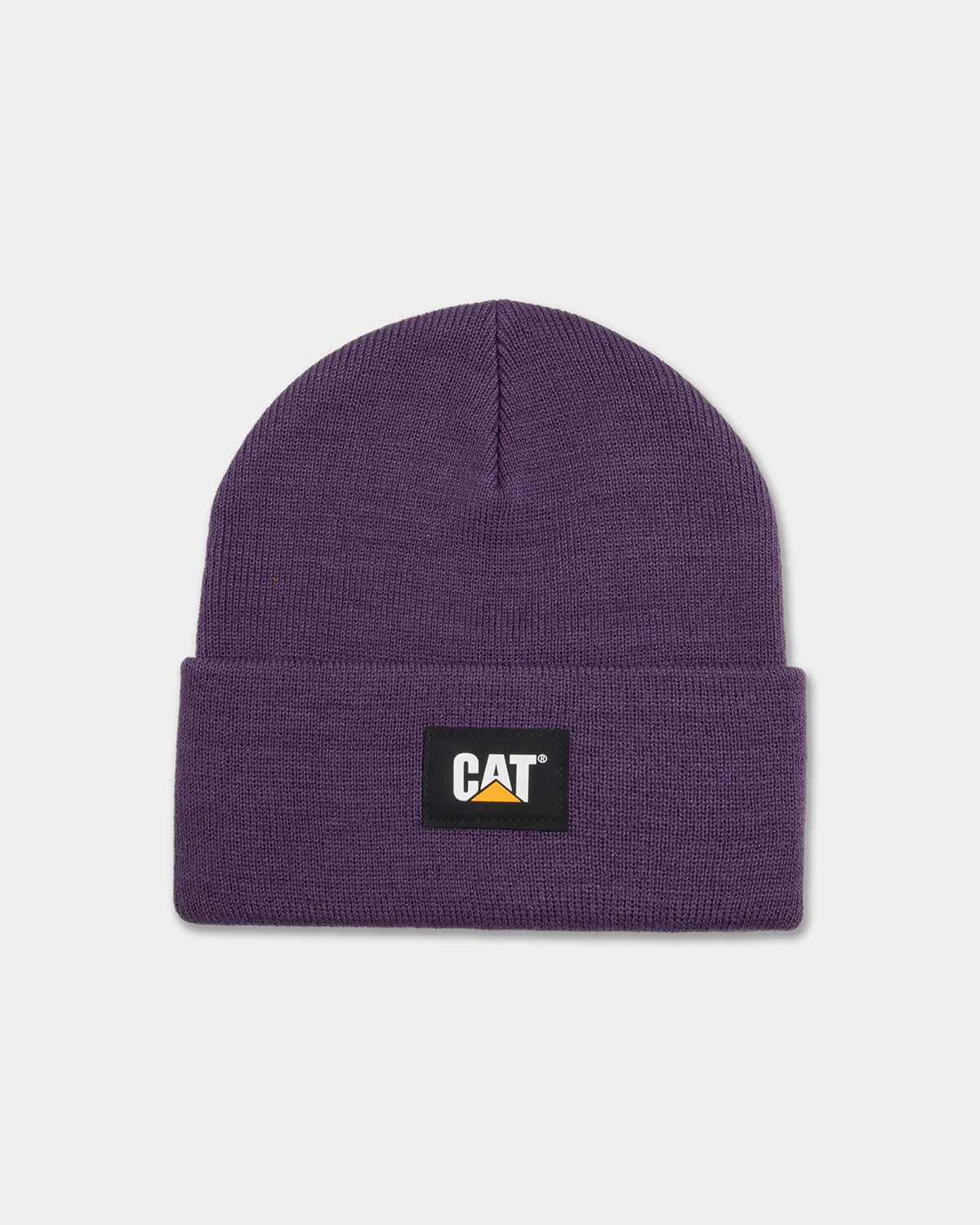 CAT Label Cuff Beanie Purple Velvet