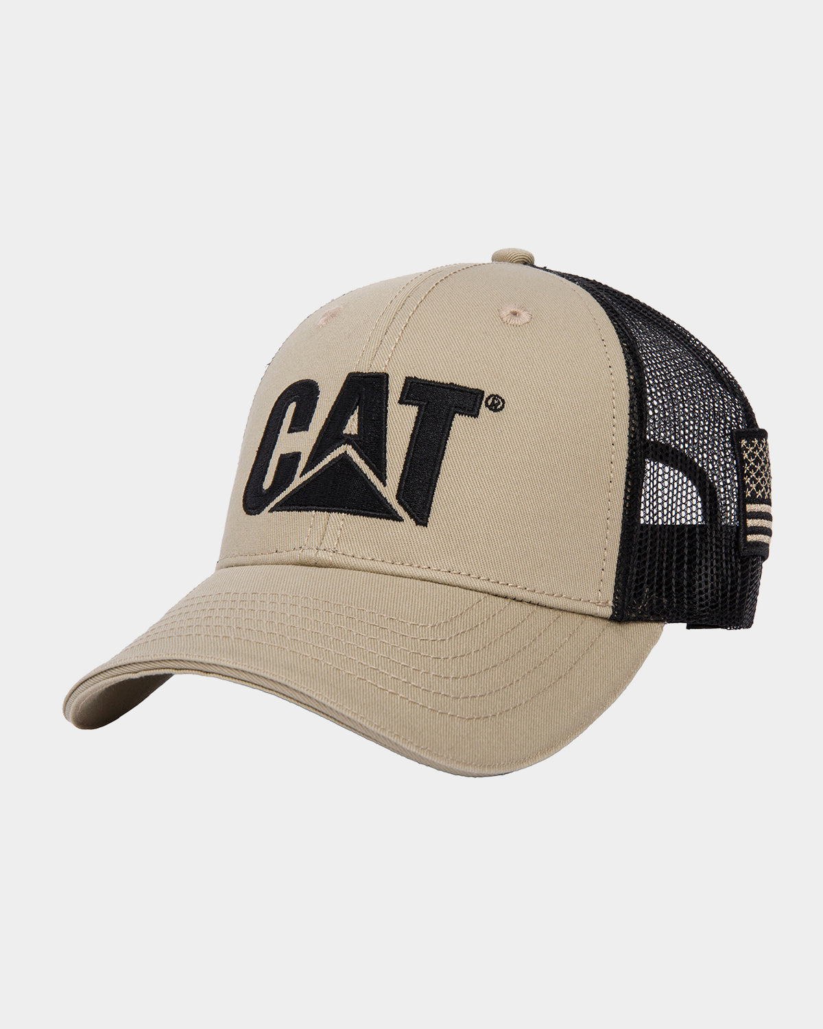 CAT Workwear Unisex CAT Logo Flag Hat Khaki Front