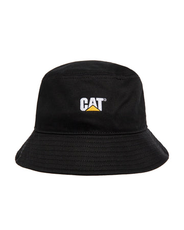 Cat workwear bucket hat black front