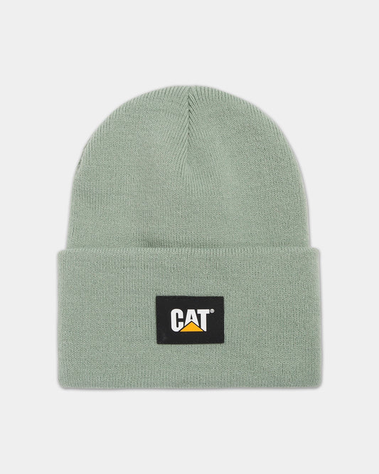 Cat workwear cat label cuff beanie iceberg green