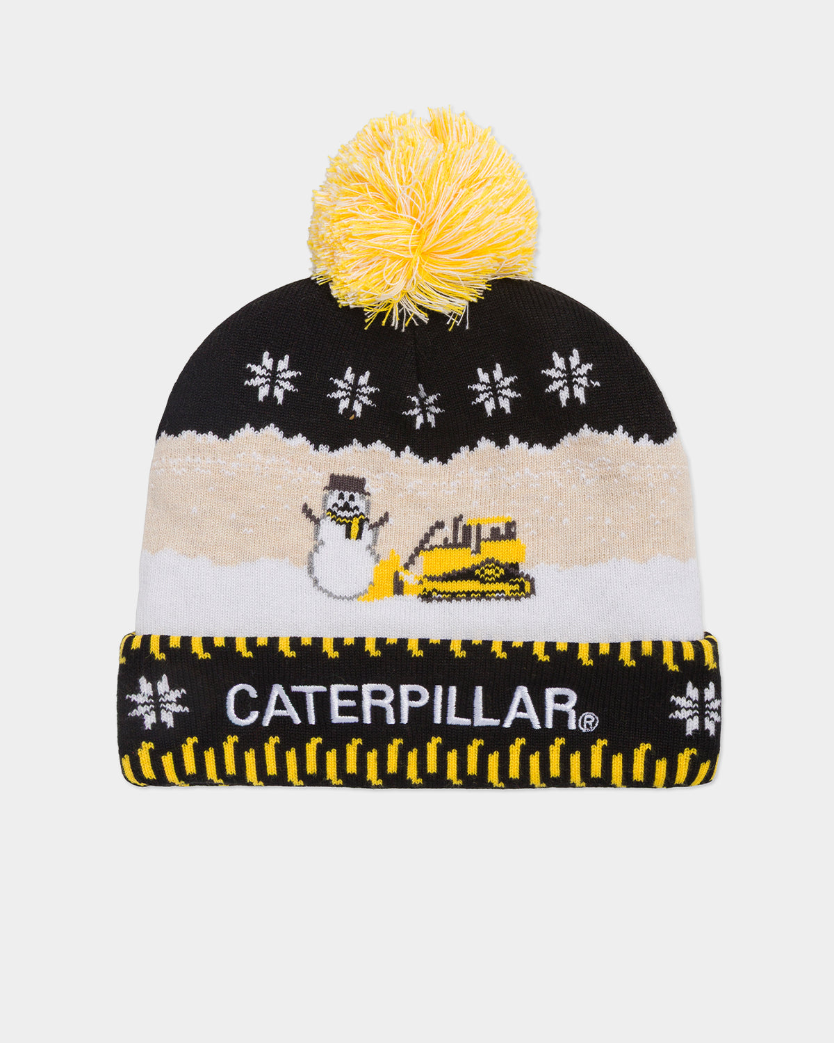 Cat workwear unisex cat snowdozer holiday beanie black back