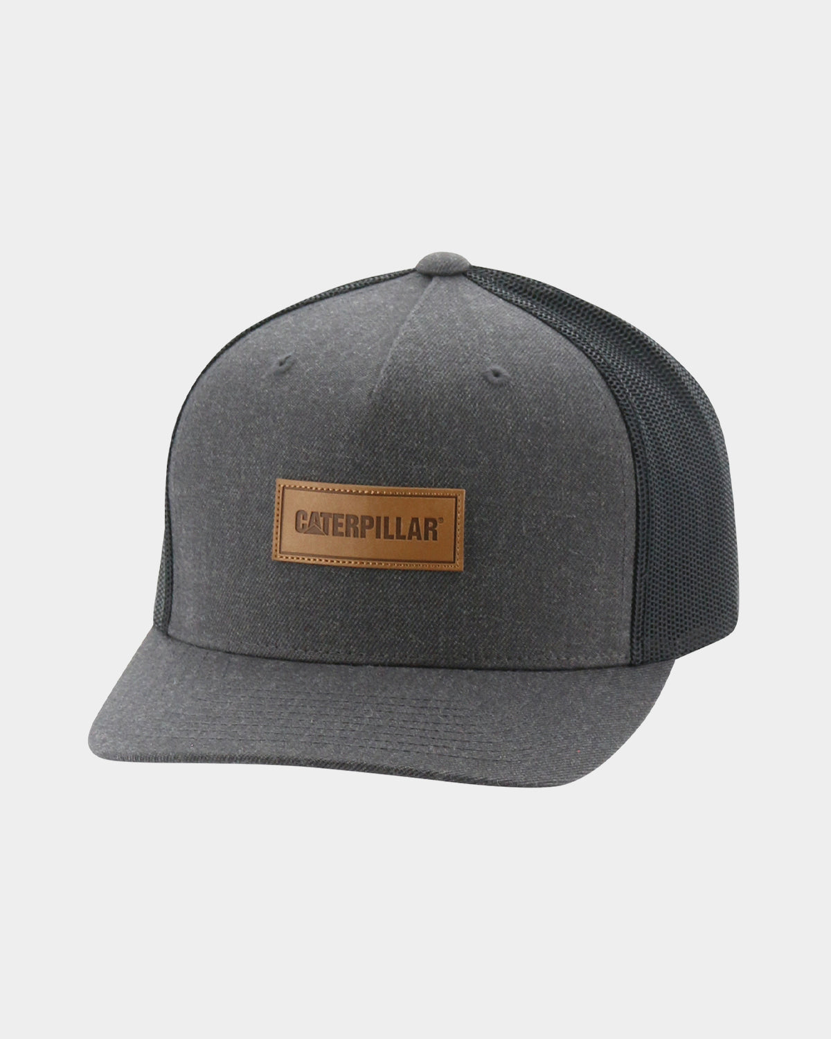 Men's Caterpillar Patch Flat Bill Hat Charcoal Heather Front