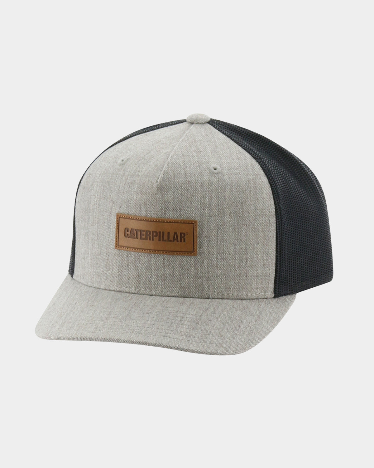 Men's Caterpillar Patch Flat Bill Hat Light Heather Grey Front