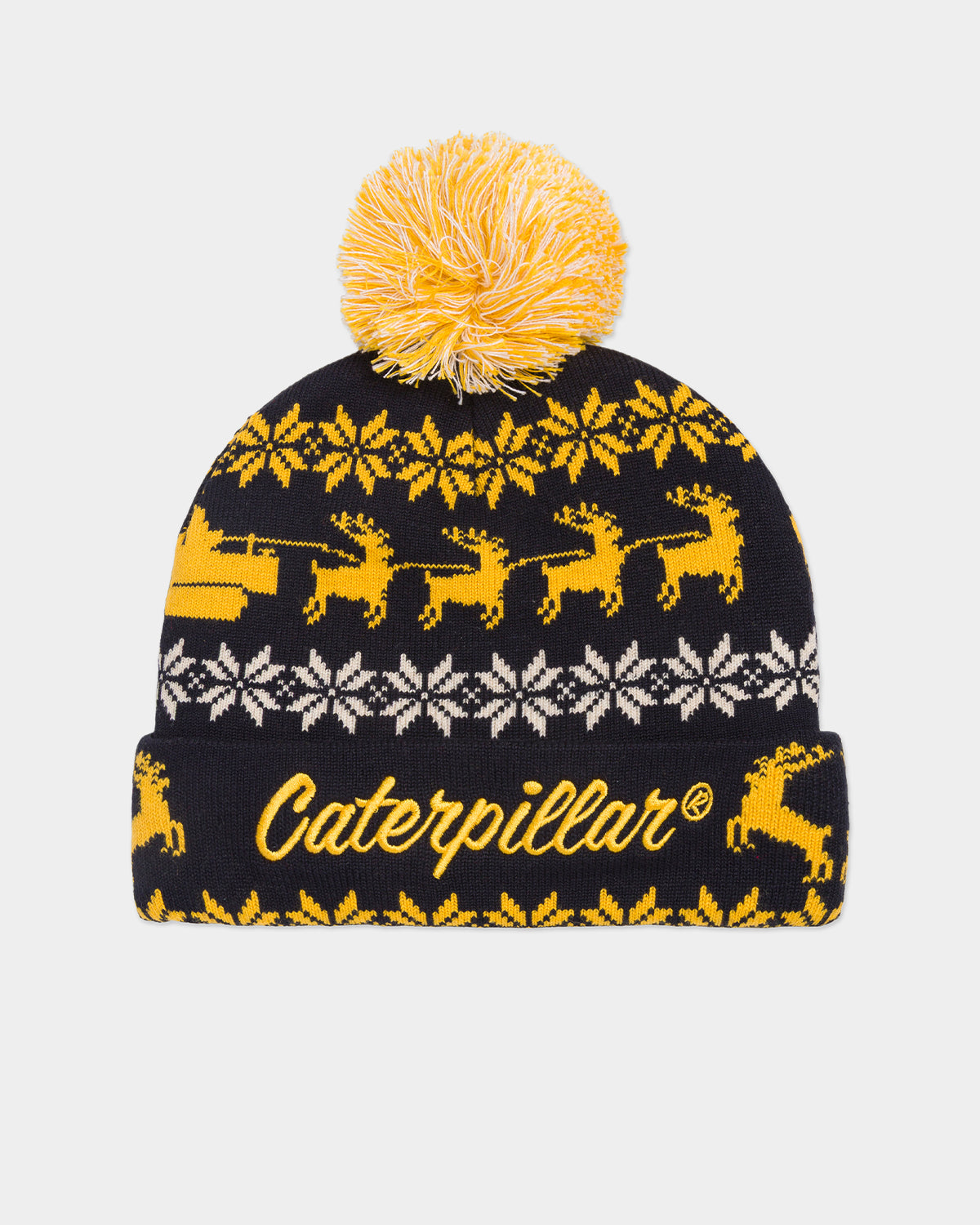 Cat workwear unisex holisleigh holiday beanie black front