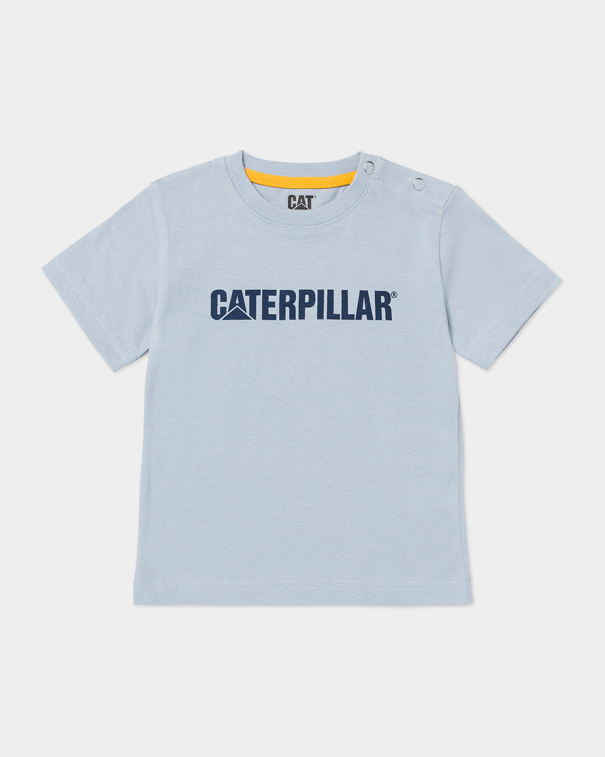 Cat workwear infant caterpillar t-shirt blue fog front