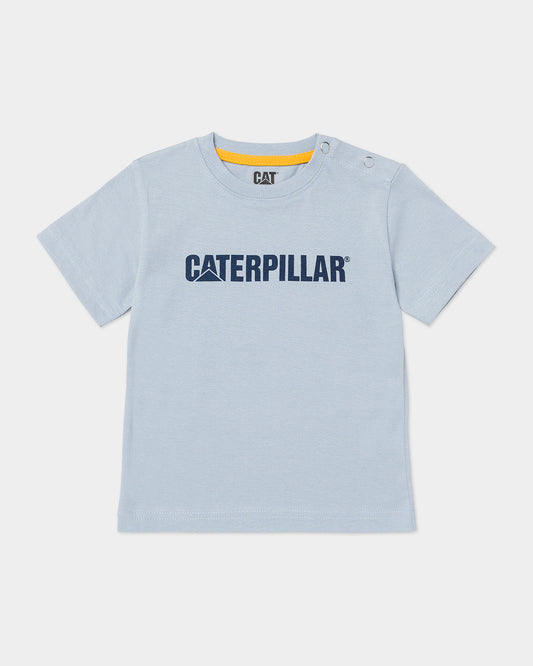 Cat workwear infant caterpillar t-shirt blue fog front