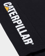 cat workwear infant long sleeve banner t-shirt logo banner on arm,color:Black