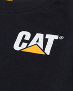 cat workwear infant long sleeve banner t-shirt logo on chest,color:Black