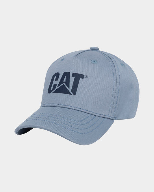 cat workwear kid's curve bill hat blue fog front