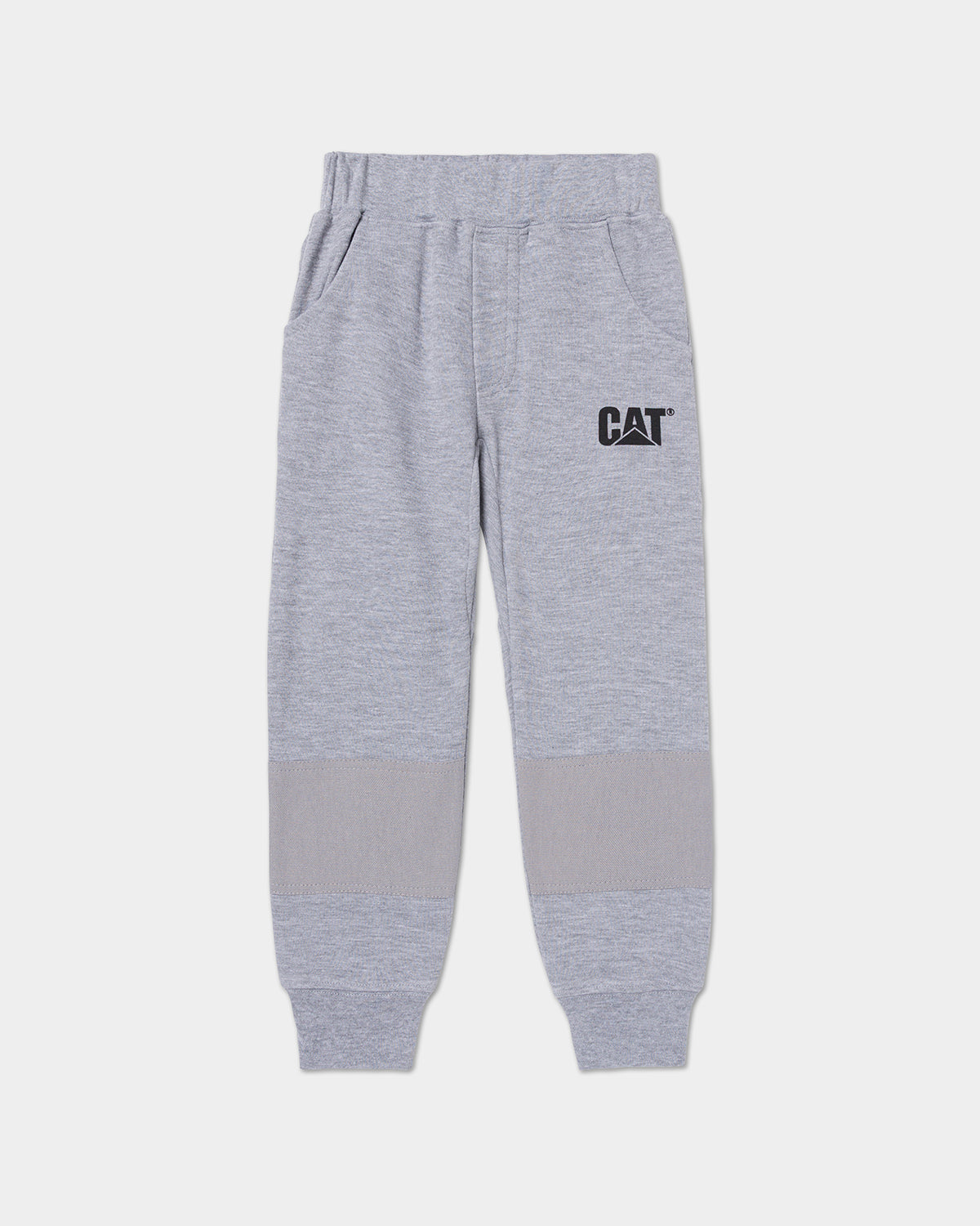 Cat workwear kid's track pant heather grey front