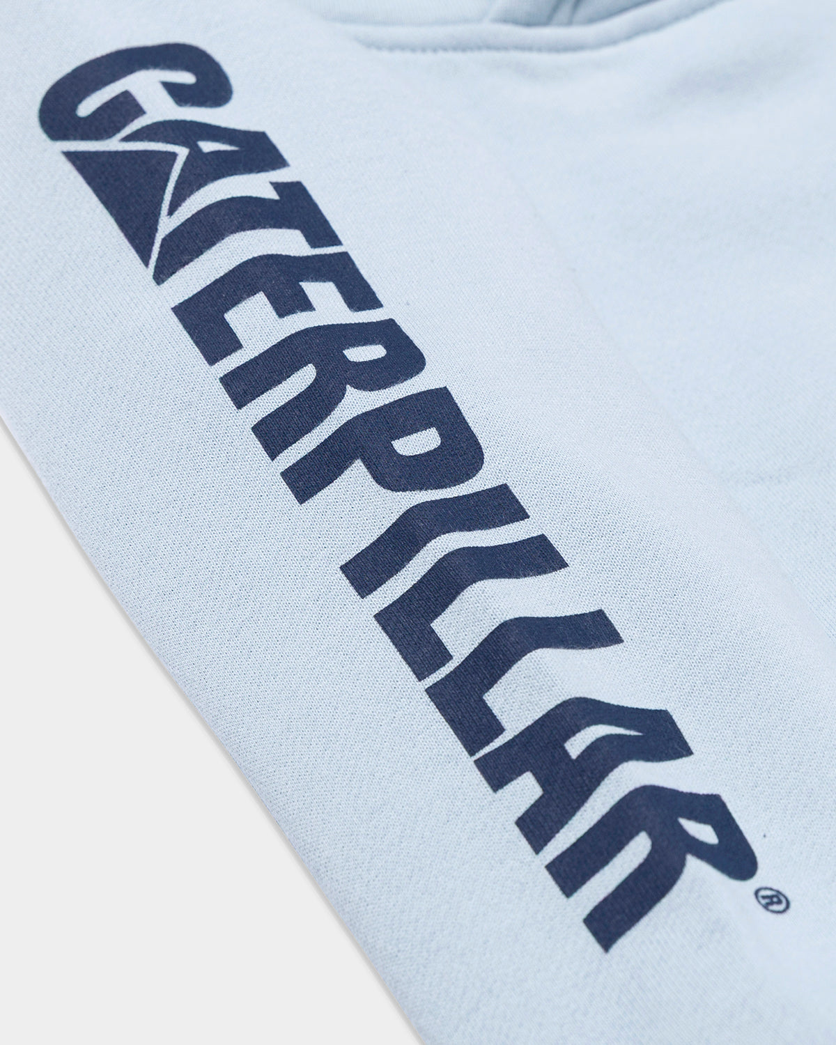 Cat workwear kid's trademark banner pull over hoodie blue fog arm logo