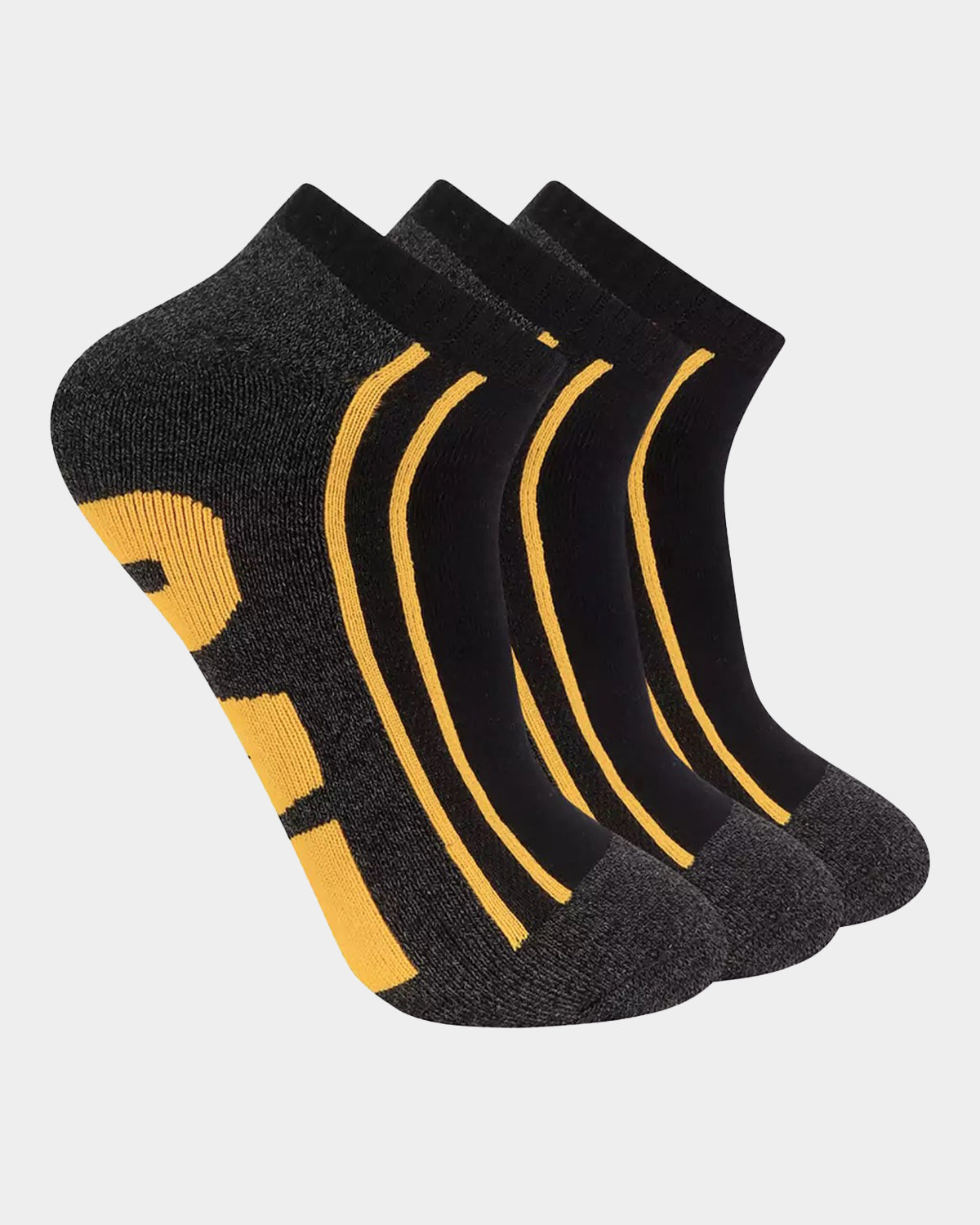 CAT WORKWEAR Men's Logo Half Cushion Quarter Socks (3 Pack) Black