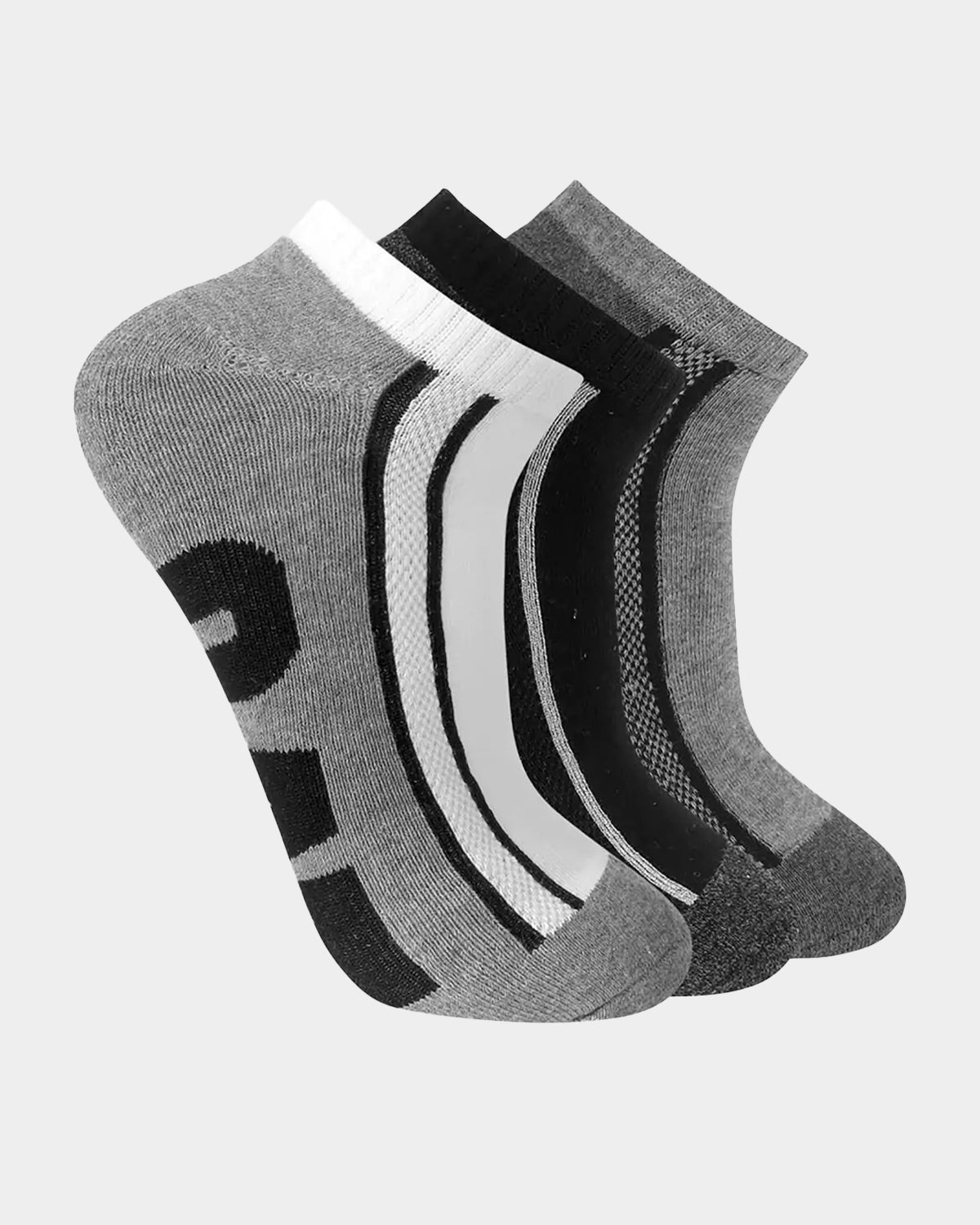 CAT WORKWEAR Men's Logo Half Cushion Quarter Socks (3 Pack) Multi Colored